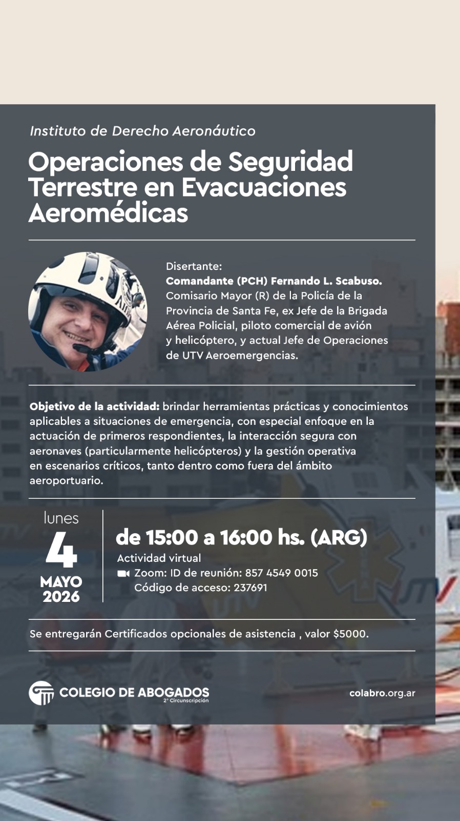 Operaciones de Seguridad Terrestre en Evacuaciones Aeromédicas  - 04/05/2026